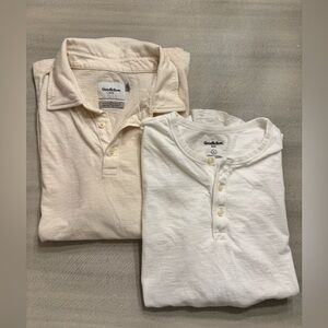 Lot of Two, Goodfellow & Co Men's Cream and White Shirts